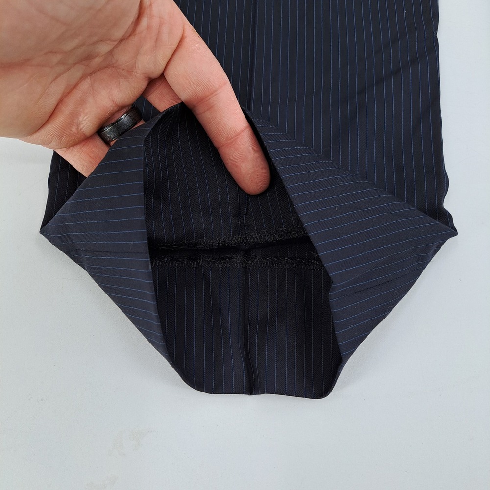 Ted Baker Endurance Dress Pants Mens 35R 100% Wool Navy Blue Pinstripe Jim CT - Picture 11 of 12